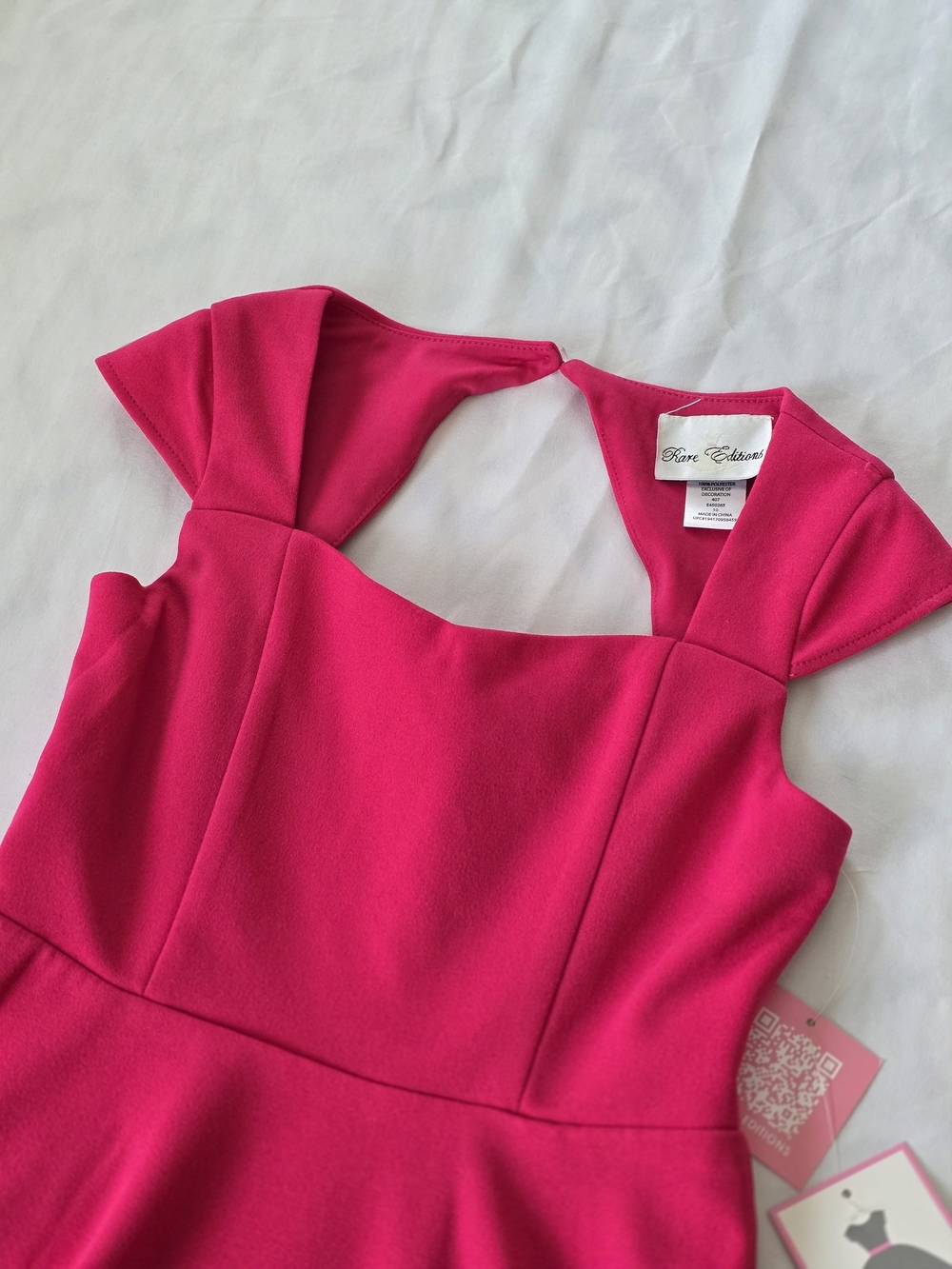 Rare Editions Girls Hot Pink Fit & Flare Dress. Size 10. Nwt - Picture 2 of 6